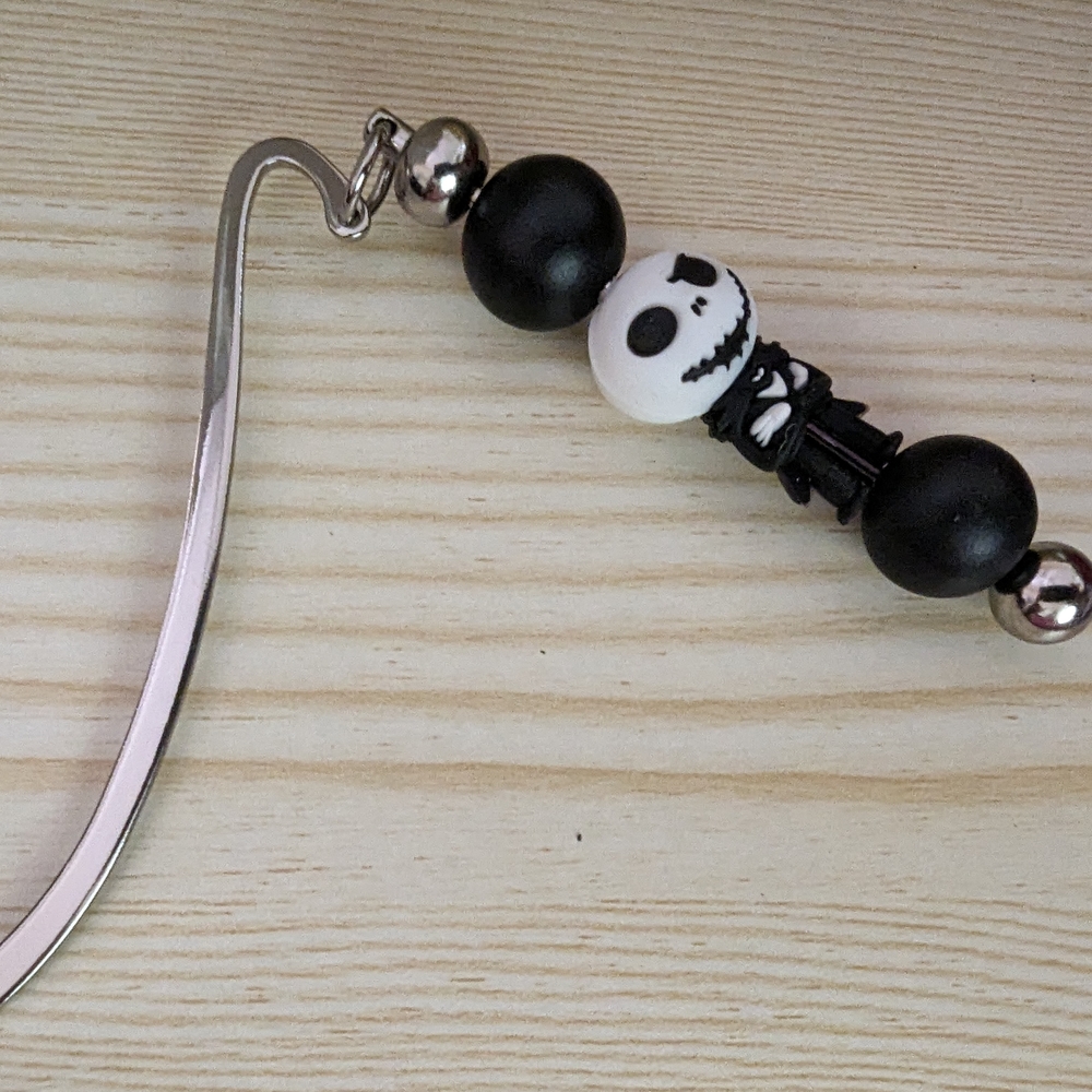 Black and White Beaded Bookmark